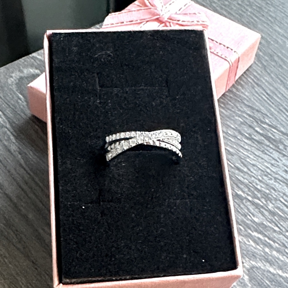 925 Silver X Stack Crossover Ring - image 4